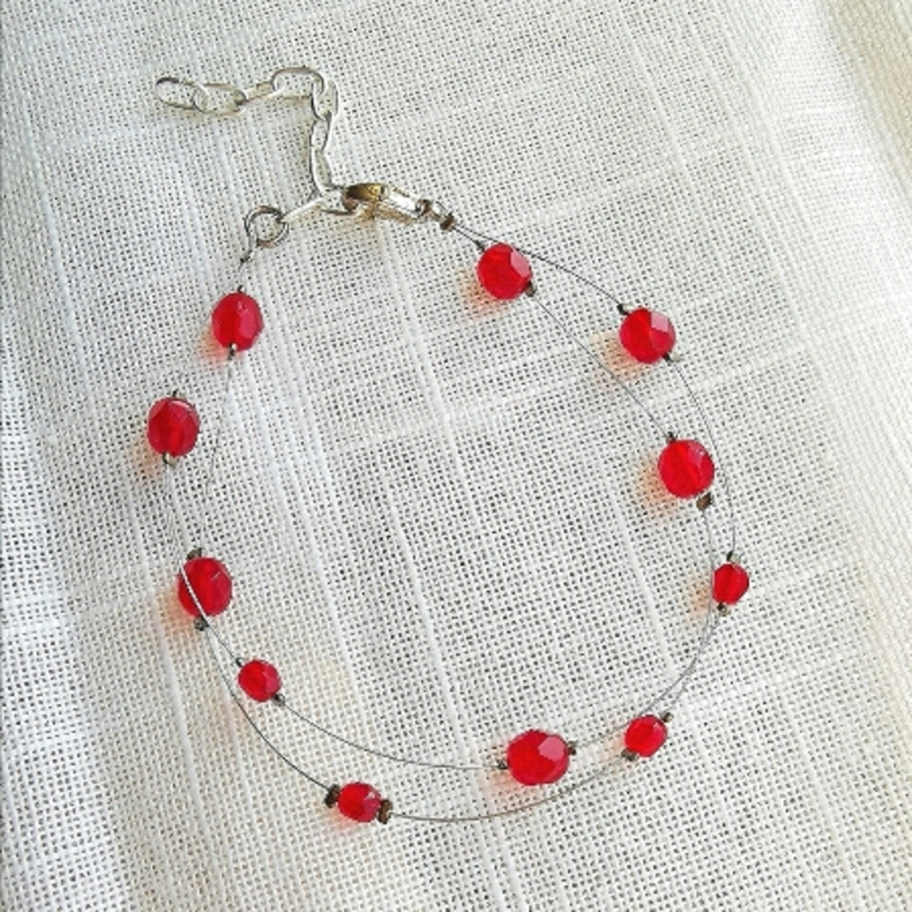 NEW, Red Crystal floating bracelet